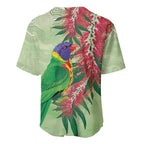 Australia Bottlebrush And Lorikeets Baseball Jersey Aboriginal Art - Watercolor Style