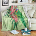 Australia Bottlebrush And Lorikeets Blanket Aboriginal Art - Watercolor Style