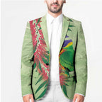 Australia Bottlebrush And Lorikeets Blazer Aboriginal Art - Watercolor Style - Aussie Hoodie