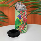 Australia Bottlebrush And Lorikeets 4 in 1 Can Cooler Tumbler Aboriginal Art - Watercolor Style