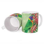 Australia Bottlebrush And Lorikeets Ceramic Mug Aboriginal Art - Watercolor Style - Aussie Hoodie
