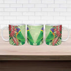 Australia Bottlebrush And Lorikeets Ceramic Mug Aboriginal Art - Watercolor Style - Aussie Hoodie