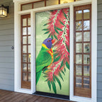 Australia Bottlebrush And Lorikeets Door Cover Aboriginal Art - Watercolor Style - Aussie Hoodie