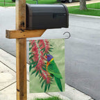 Australia Bottlebrush And Lorikeets Garden Flag Aboriginal Art - Watercolor Style