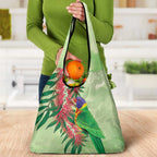 Australia Bottlebrush And Lorikeets Grocery Bag Aboriginal Art - Watercolor Style