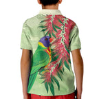 Australia Bottlebrush And Lorikeets Kid Polo Shirt Aboriginal Art - Watercolor Style
