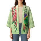 Australia Bottlebrush And Lorikeets Kimono Aboriginal Art - Watercolor Style - Aussie Hoodie