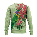 Australia Bottlebrush And Lorikeets Ugly Christmas Sweater Aboriginal Art - Watercolor Style