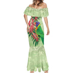 Australia Bottlebrush And Lorikeets Mermaid Dress Aboriginal Art - Watercolor Style