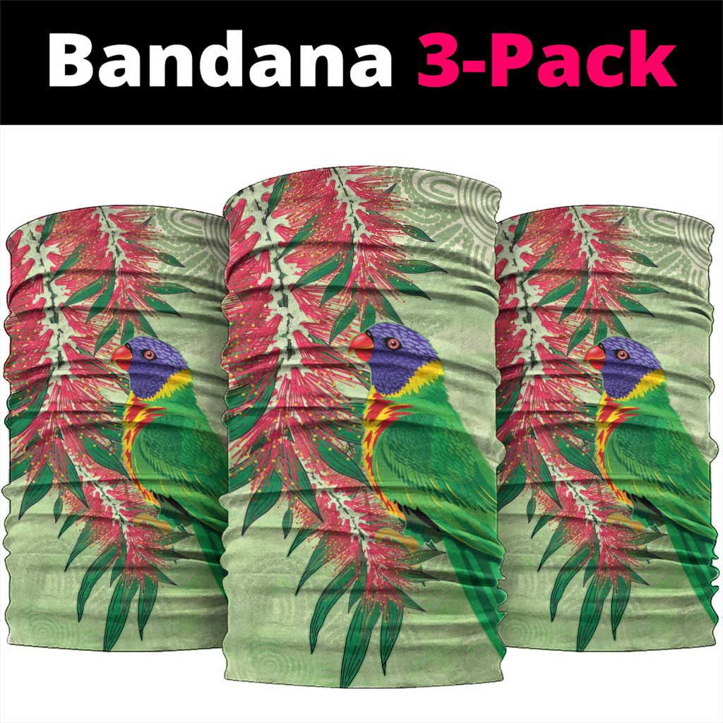 Australia Bottlebrush And Lorikeets Neck Gaiter Aboriginal Art - Watercolor Style - Aussie Hoodie