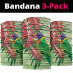 Australia Bottlebrush And Lorikeets Neck Gaiter Aboriginal Art - Watercolor Style - Aussie Hoodie