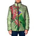 Australia Bottlebrush And Lorikeets Padded Jacket Aboriginal Art - Watercolor Style - Aussie Hoodie
