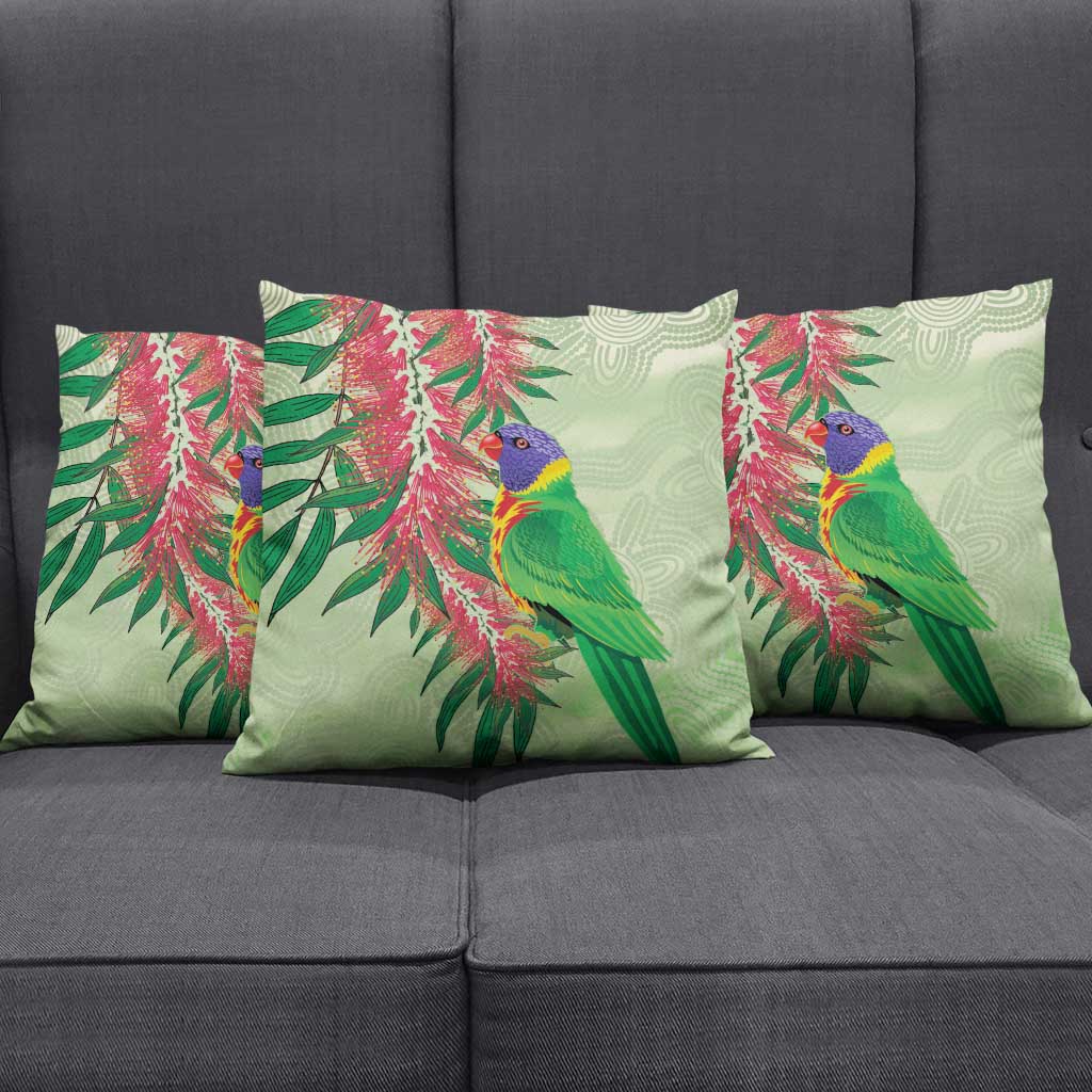 Australia Bottlebrush And Lorikeets Pillow Cover Aboriginal Art - Watercolor Style - Aussie Hoodie