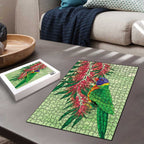 Australia Bottlebrush And Lorikeets Puzzle Aboriginal Art - Watercolor Style - Aussie Hoodie