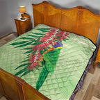 Australia Bottlebrush And Lorikeets Quilt Aboriginal Art - Watercolor Style