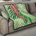 Australia Bottlebrush And Lorikeets Quilt Aboriginal Art - Watercolor Style