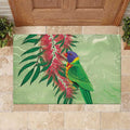 Australia Bottlebrush And Lorikeets Rubber Doormat Aboriginal Art - Watercolor Style