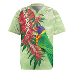Australia Bottlebrush And Lorikeets Rugby Jersey Aboriginal Art - Watercolor Style