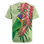 Australia Bottlebrush And Lorikeets Rugby Jersey Aboriginal Art - Watercolor Style