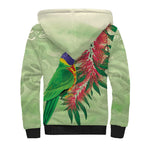 Australia Bottlebrush And Lorikeets Sherpa Hoodie Aboriginal Art - Watercolor Style