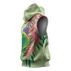 Australia Bottlebrush And Lorikeets Sleeveless Hoodie Aboriginal Art - Watercolor Style - Aussie Hoodie