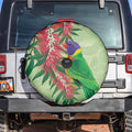 Australia Bottlebrush And Lorikeets Spare Tire Cover Aboriginal Art - Watercolor Style