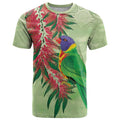 Australia Bottlebrush And Lorikeets T Shirt Aboriginal Art - Watercolor Style