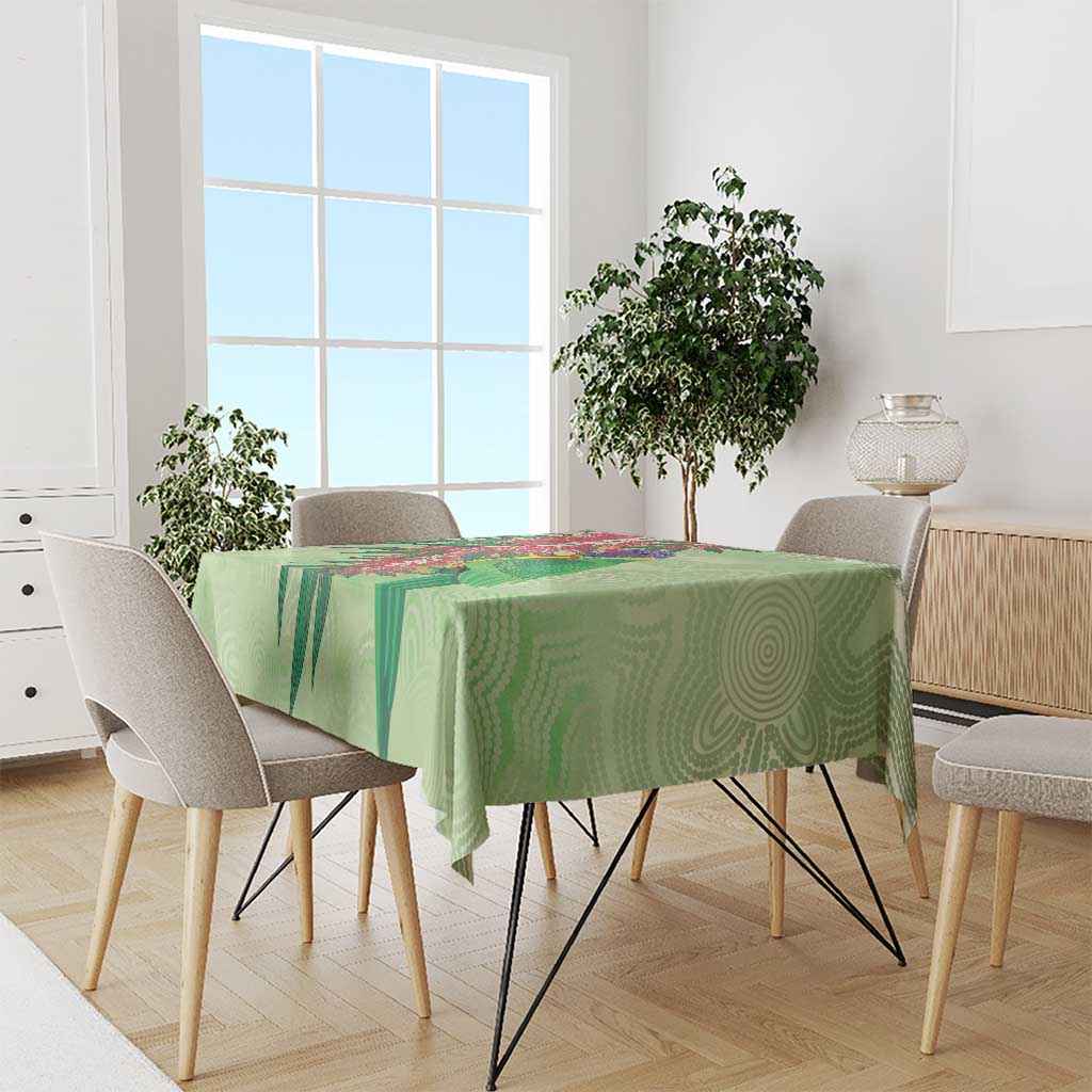 Australia Bottlebrush And Lorikeets Tablecloth Aboriginal Art - Watercolor Style