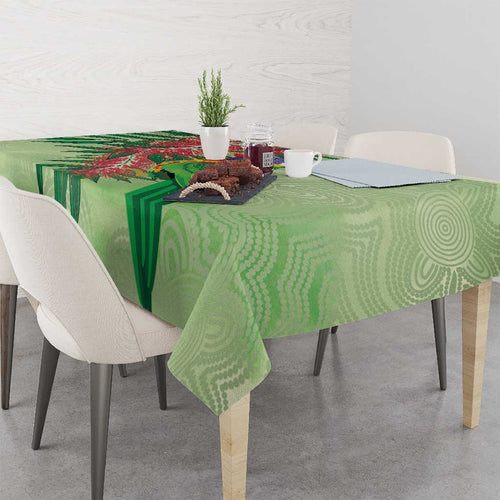 Australia Bottlebrush And Lorikeets Tablecloth Aboriginal Art - Watercolor Style