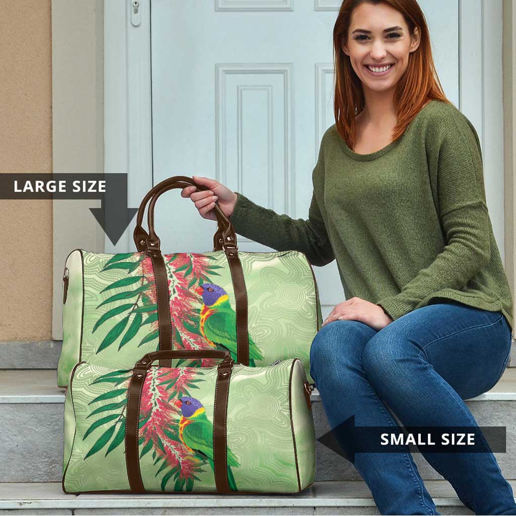 Australia Bottlebrush And Lorikeets Travel Bag Aboriginal Art - Watercolor Style - Aussie Hoodie