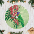 Australia Bottlebrush And Lorikeets Tree Skirt Aboriginal Art - Watercolor Style