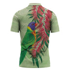 Australia Bottlebrush And Lorikeets Zipper Polo Shirt Aboriginal Art - Watercolor Style - Aussie Hoodie