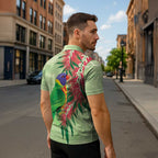 Australia Bottlebrush And Lorikeets Zipper Polo Shirt Aboriginal Art - Watercolor Style - Aussie Hoodie