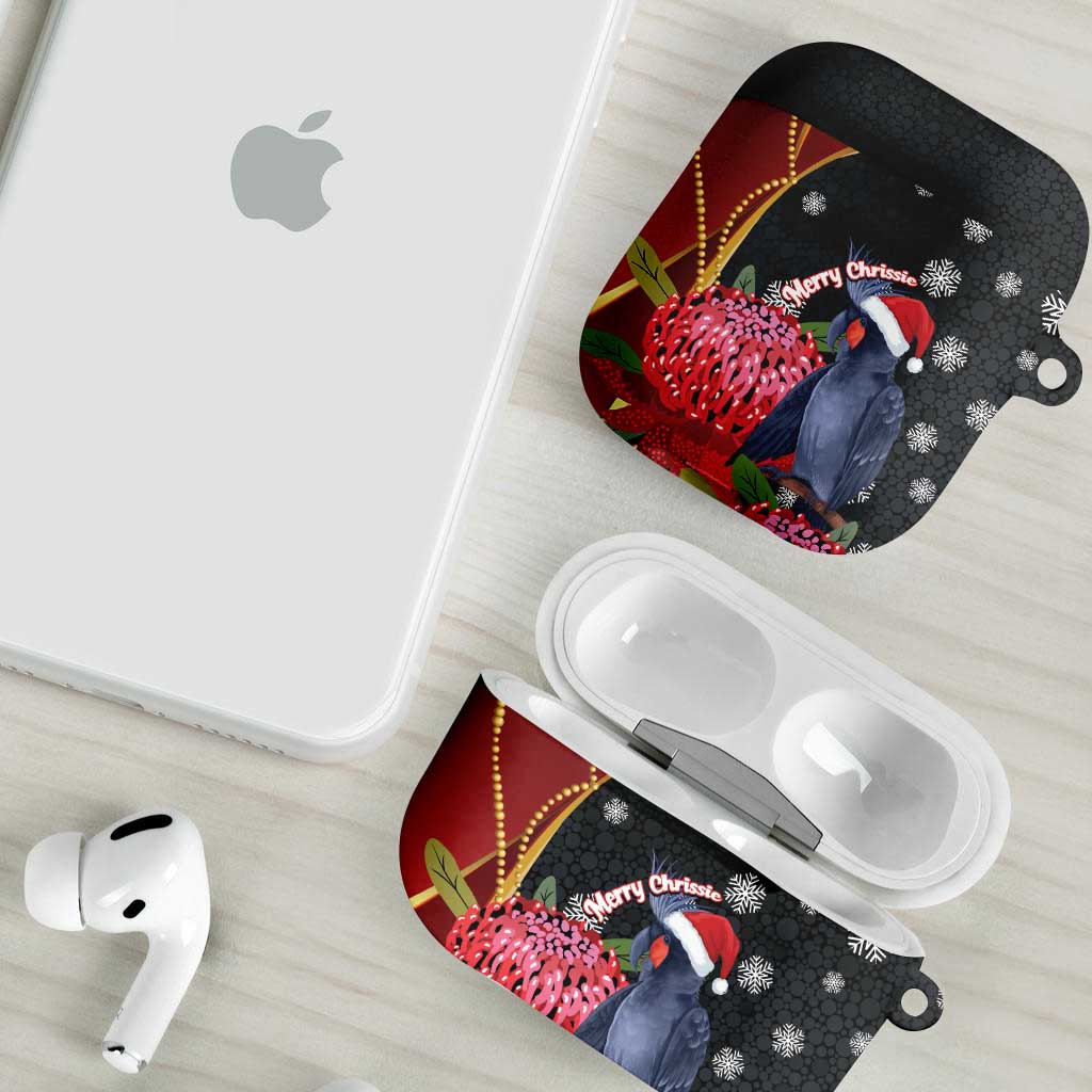Australia Palm Cockatoo Christmas AirPods Case Probosciger Aterrimus Waratah Merry Chrissie - Aussie Hoodie