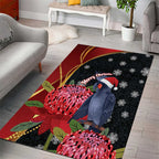 Australia Palm Cockatoo Christmas Area Rug Probosciger Aterrimus Waratah Merry Chrissie - Aussie Hoodie