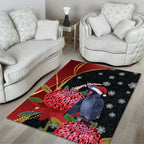 Australia Palm Cockatoo Christmas Area Rug Probosciger Aterrimus Waratah Merry Chrissie - Aussie Hoodie
