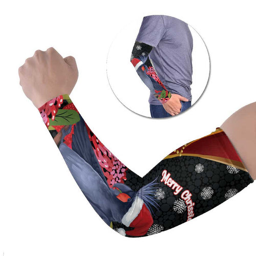 Australia Palm Cockatoo Christmas Arm Sleeves Probosciger Aterrimus Waratah Merry Chrissie - Aussie Hoodie