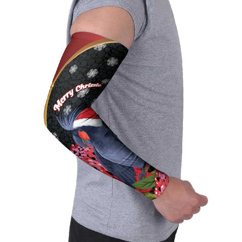 Australia Palm Cockatoo Christmas Arm Sleeves Probosciger Aterrimus Waratah Merry Chrissie - Aussie Hoodie
