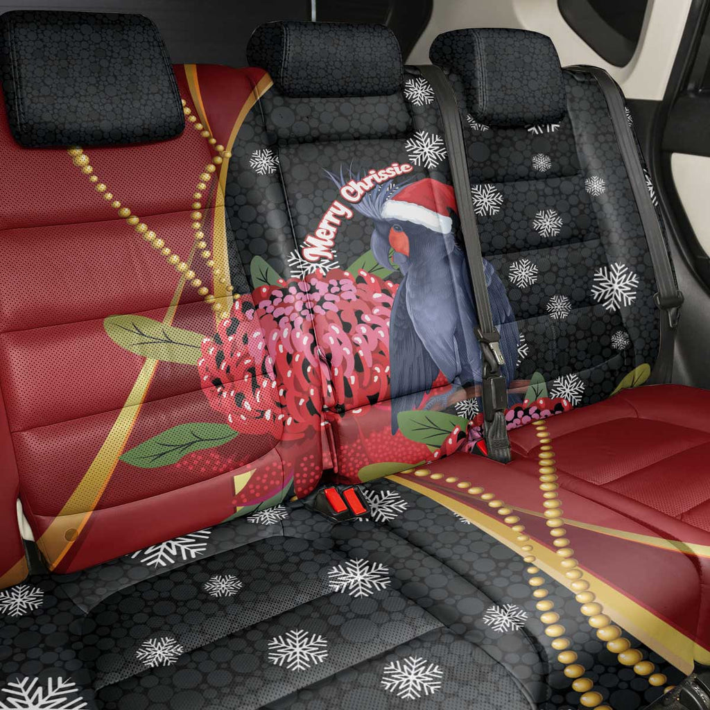 Australia Palm Cockatoo Christmas Back Car Seat Cover Probosciger Aterrimus Waratah Merry Chrissie - Aussie Hoodie