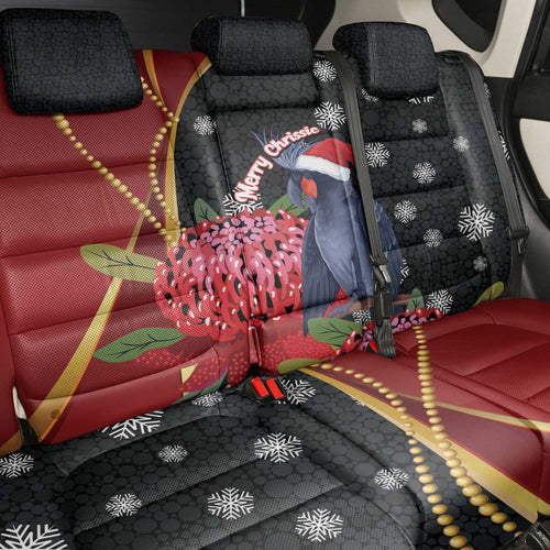 Australia Palm Cockatoo Christmas Back Car Seat Cover Probosciger Aterrimus Waratah Merry Chrissie - Aussie Hoodie