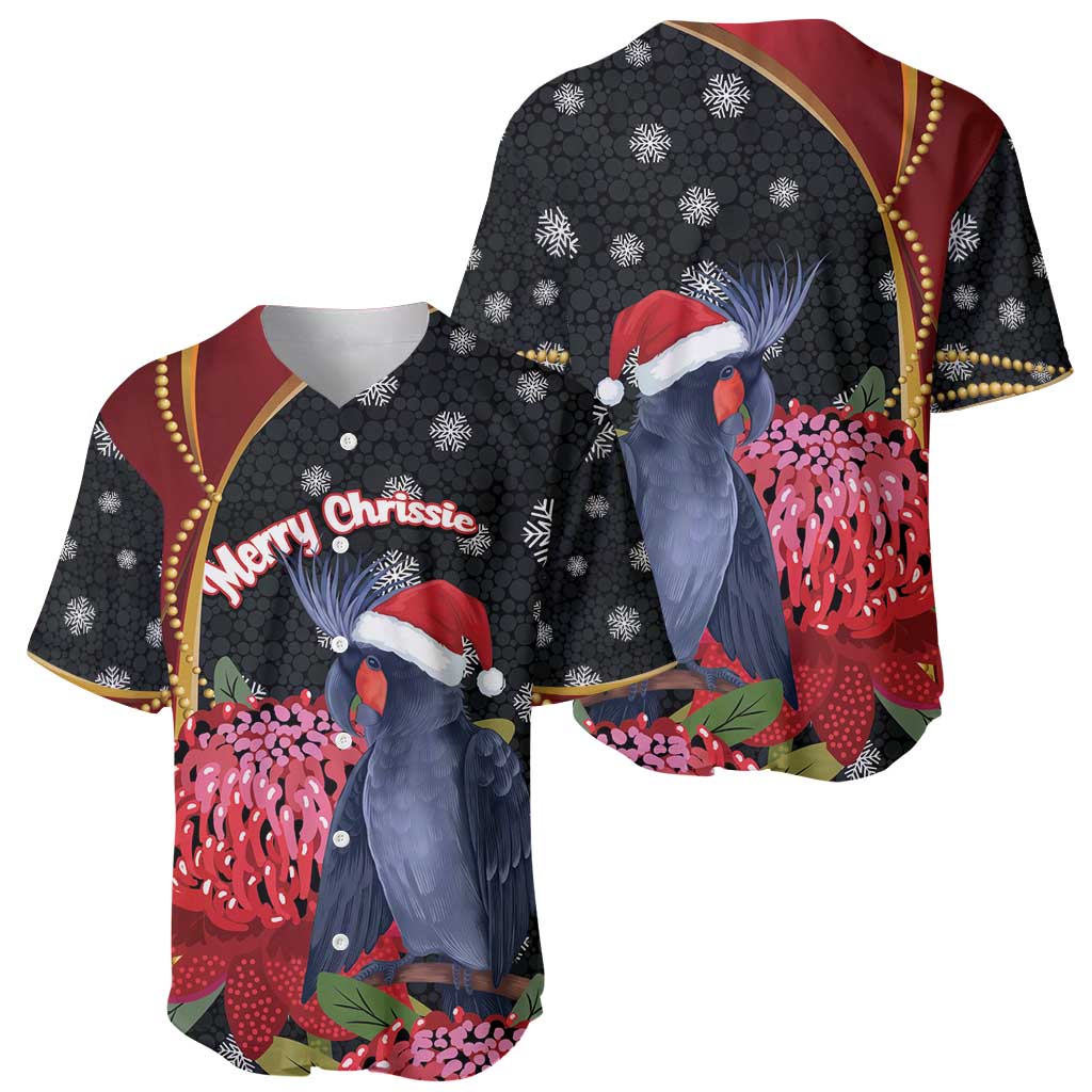 Australia Palm Cockatoo Christmas Baseball Jersey Probosciger Aterrimus Waratah Merry Chrissie - Aussie Hoodie