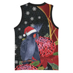 Australia Palm Cockatoo Christmas Basketball Jersey Probosciger Aterrimus Waratah Merry Chrissie - Aussie Hoodie