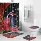Australia Palm Cockatoo Christmas Bathroom Set Probosciger Aterrimus Waratah Merry Chrissie - Aussie Hoodie
