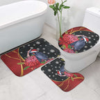 Australia Palm Cockatoo Christmas Bathroom Set Probosciger Aterrimus Waratah Merry Chrissie - Aussie Hoodie