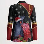 Australia Palm Cockatoo Christmas Blazer Probosciger Aterrimus Waratah Merry Chrissie - Aussie Hoodie