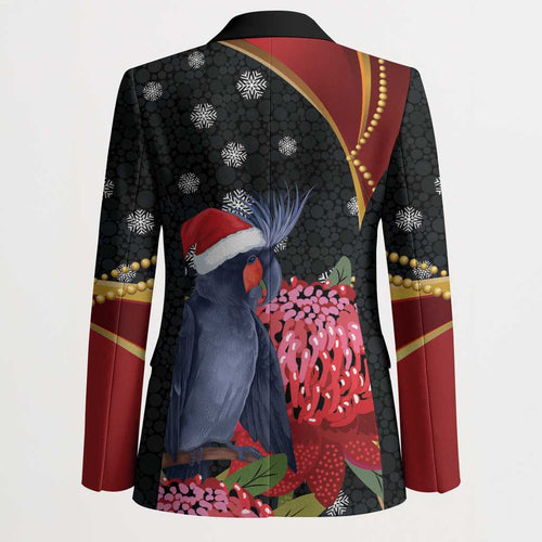 Australia Palm Cockatoo Christmas Blazer Probosciger Aterrimus Waratah Merry Chrissie - Aussie Hoodie