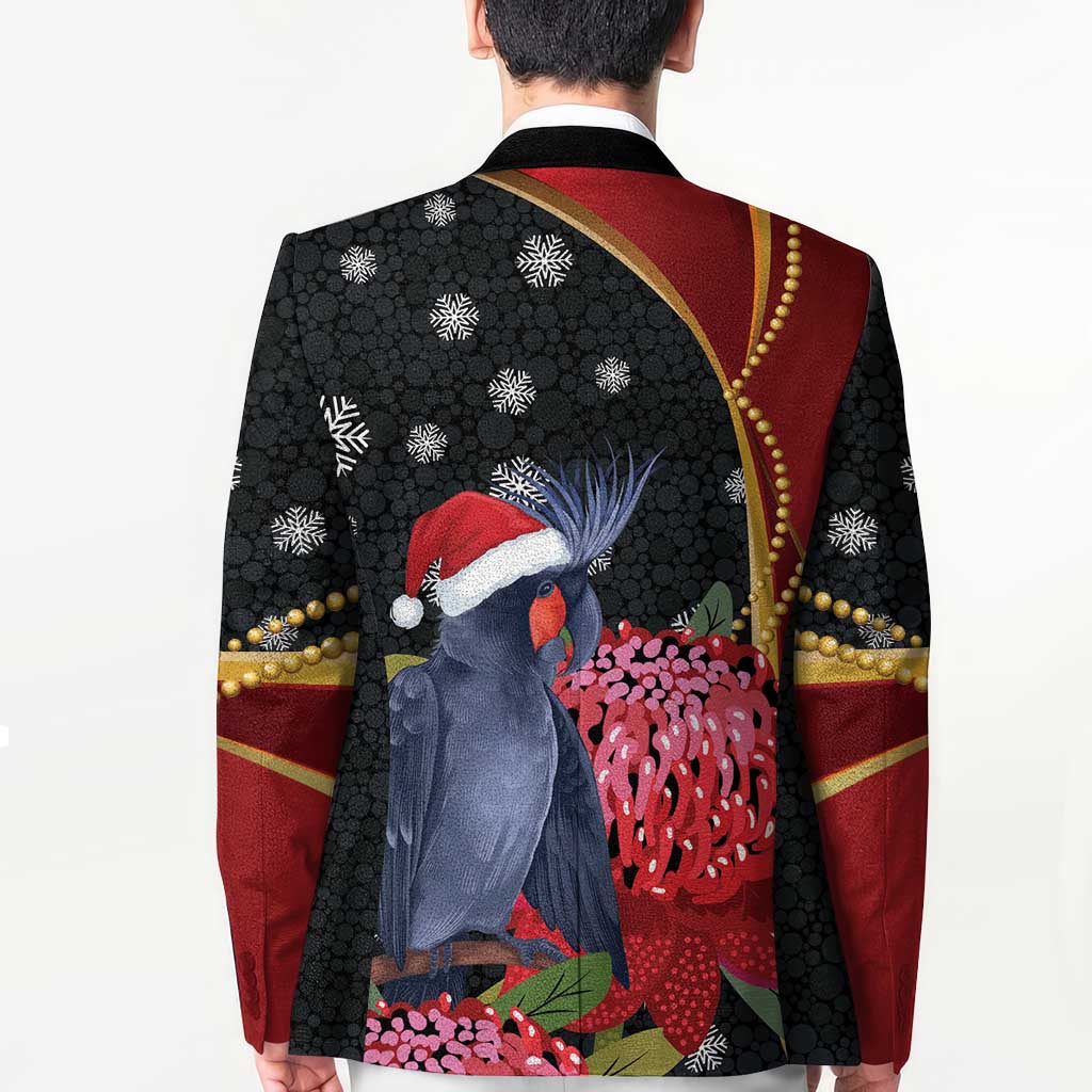 Australia Palm Cockatoo Christmas Blazer Probosciger Aterrimus Waratah Merry Chrissie - Aussie Hoodie