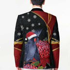 Australia Palm Cockatoo Christmas Blazer Probosciger Aterrimus Waratah Merry Chrissie - Aussie Hoodie
