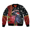 Australia Palm Cockatoo Christmas Bomber Jacket Probosciger Aterrimus Waratah Merry Chrissie - Aussie Hoodie