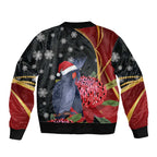 Australia Palm Cockatoo Christmas Bomber Jacket Probosciger Aterrimus Waratah Merry Chrissie - Aussie Hoodie